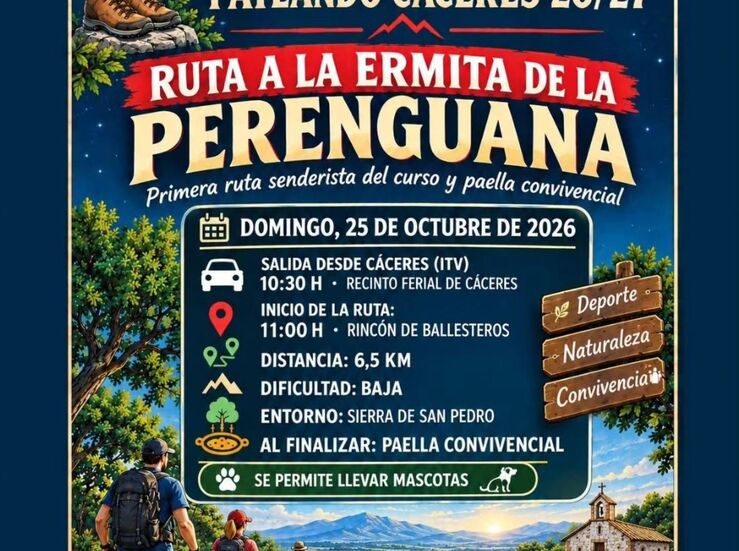 PSOECceres organiza el domingo una ruta senderista y una paella en Rincn de Ballesteros
