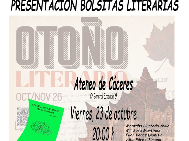 El VII Otoo Literario de Cceres ofrece esta semana cuatro presentaciones 