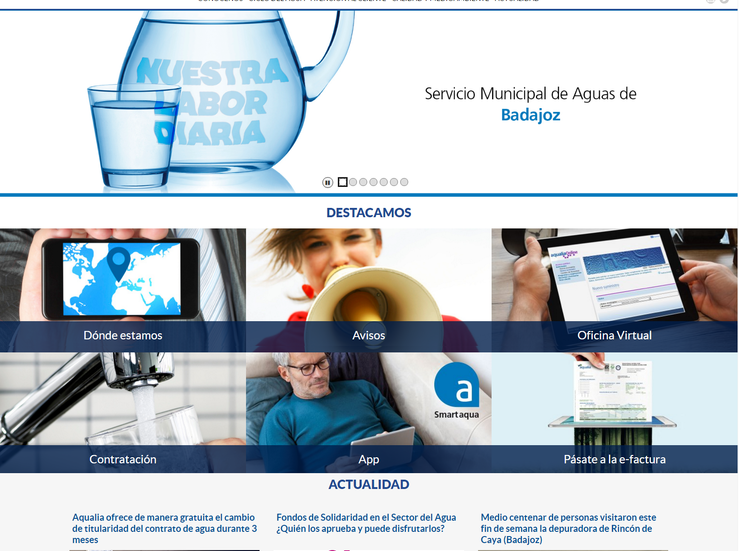 Aqualia estrena nueva web en Badajoz