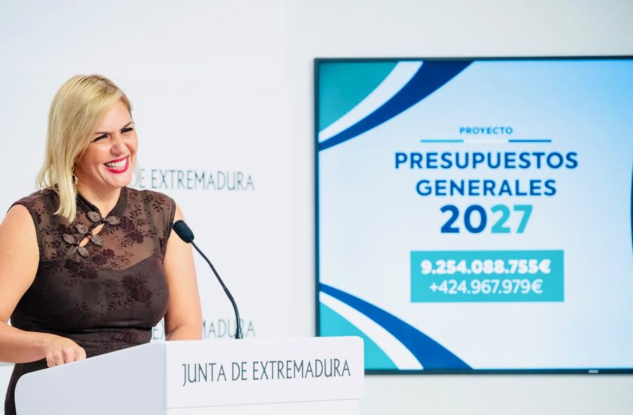 El Presupuesto de Extremadura para 2027 asciende a 9254 millones euros un 48 ms