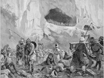 Pelayo y sus asnos salvajes. Covadonga (722)