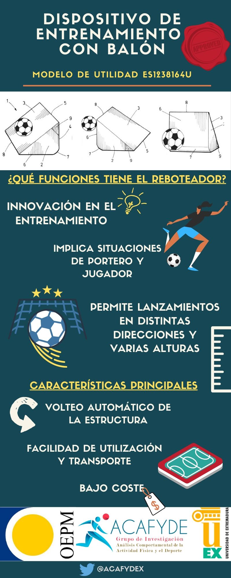 Dispositivo de entrenamiento deportivo con balón