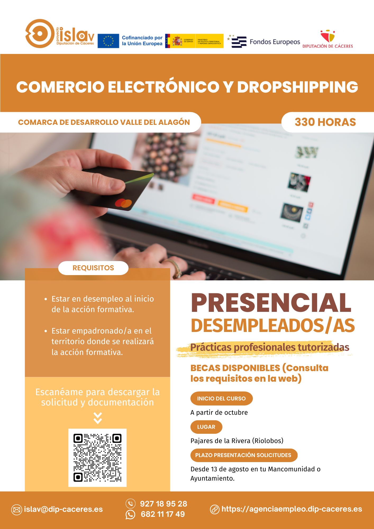 Cartel curso de comercio electrónico